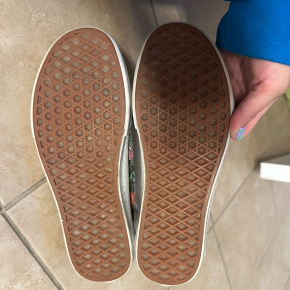 Plant pattern lace up vans unisex womens 8 men’s 6.5 - Picture 3 of 3